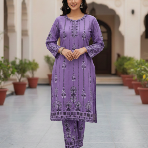 Women’s Digital Print Two-Piece Set – Stylish Tunic & Matching Pants Outfit